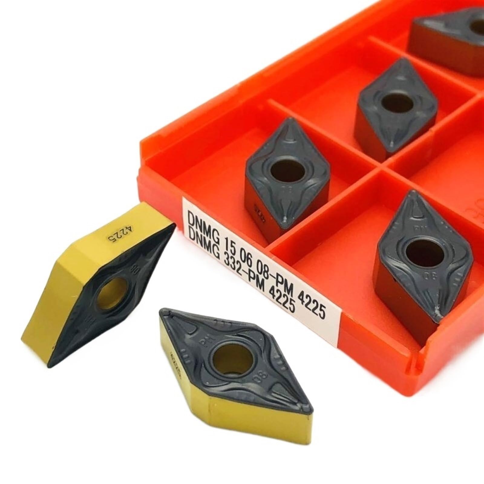 AALLYN Indexable Carbide Lathe Tool 10pcs DNMG150604 DNMG150608 PM 4225 Carbide Tool CNC Lathe Cutting Tool Metal Turning Tool Carbide Tools (Size : DNMG150608-PM 4225)