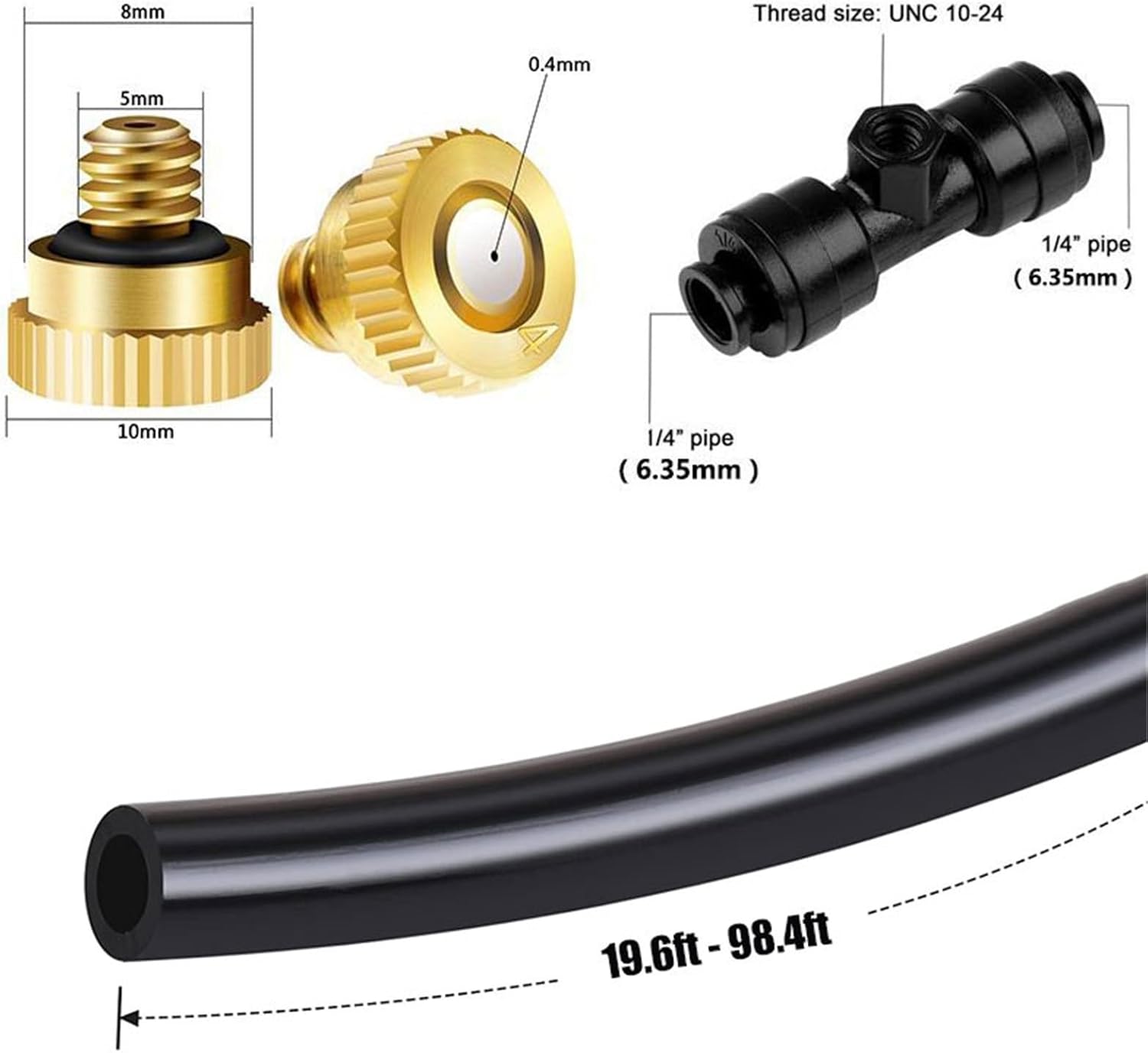 Outdoor Mister System for Outside Patio, Mist Irrigation System Kit, Micro Spray Misting Drip Kit, for Outside Patio Garden Greenhouse Umbrella (Size : 30M(98.4ft)-50 nozzles)