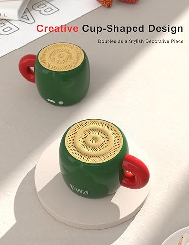 Miniatura 2 de EWA Altavoz Bluetooth, mini altavoz Bluetooth portátil con diseño creativo en forma de taza, IP67 impermeable, sonido fuerte y claro, regalo ideal