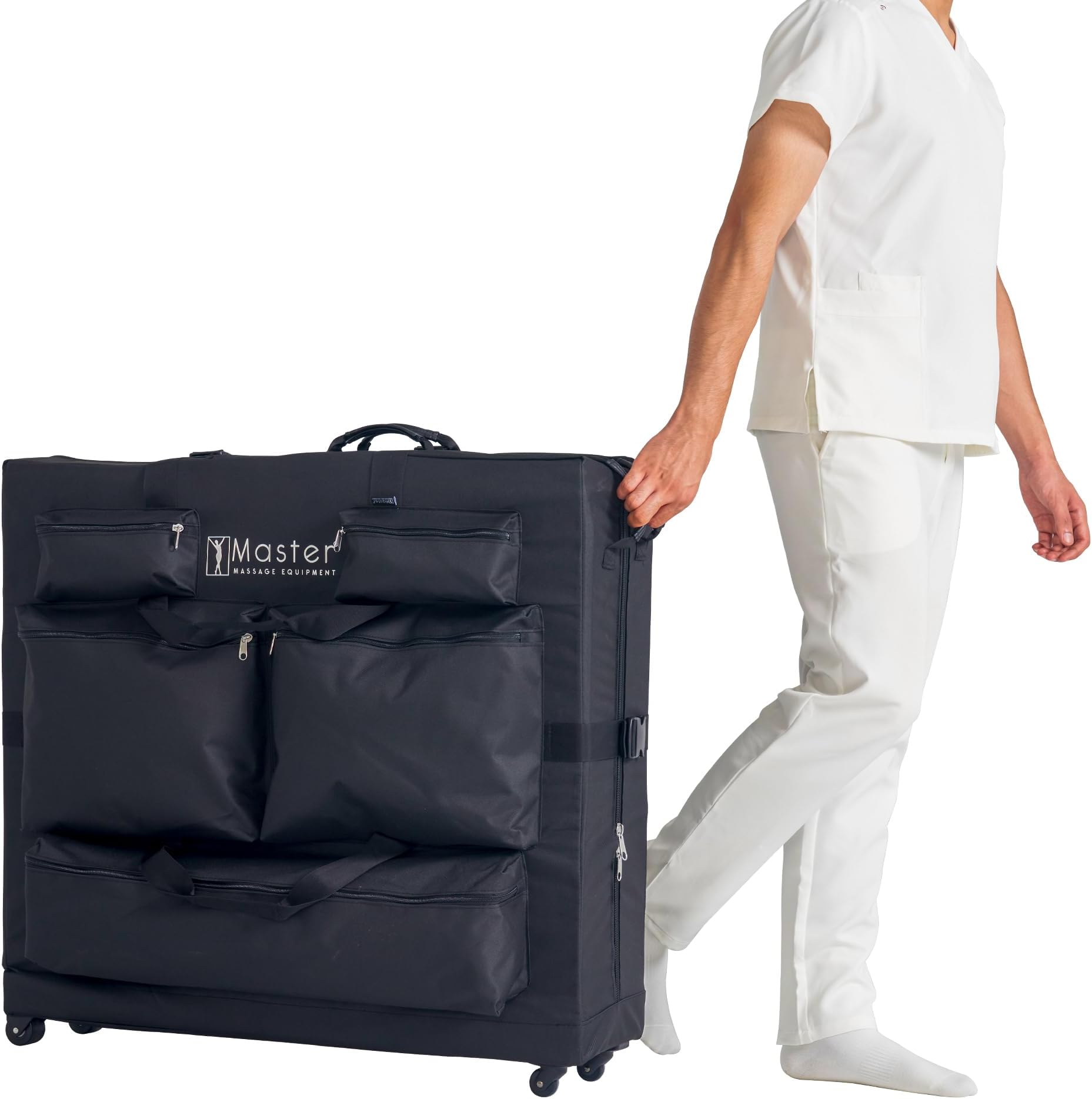 Master Massage Massage Table Carry Case with Wheels, Black