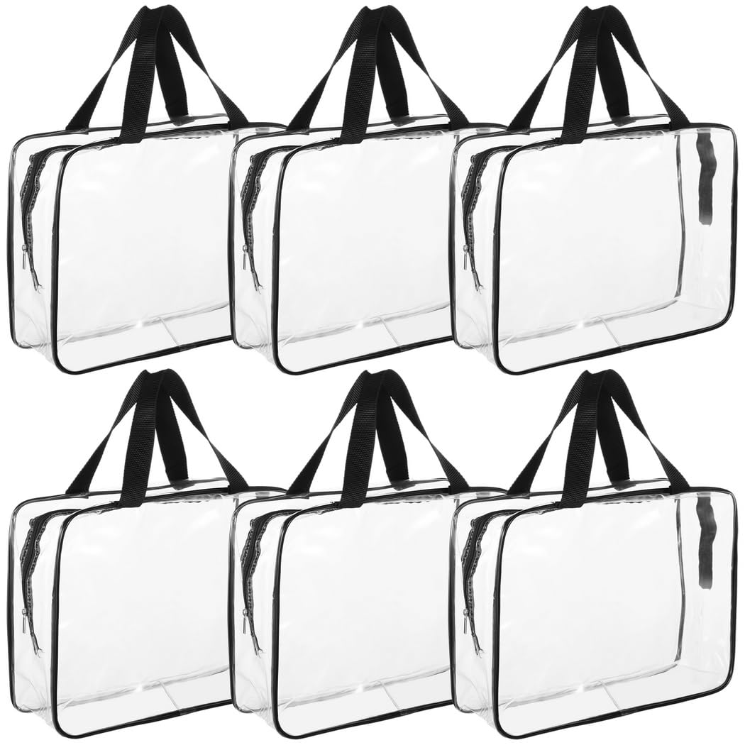 6 bolsas de almacenamiento, bolsas grandes reutilizables de PVC transparente con cremallera, bolsas organizadoras impermeables para juguetes, rompecabezas, libros para niños