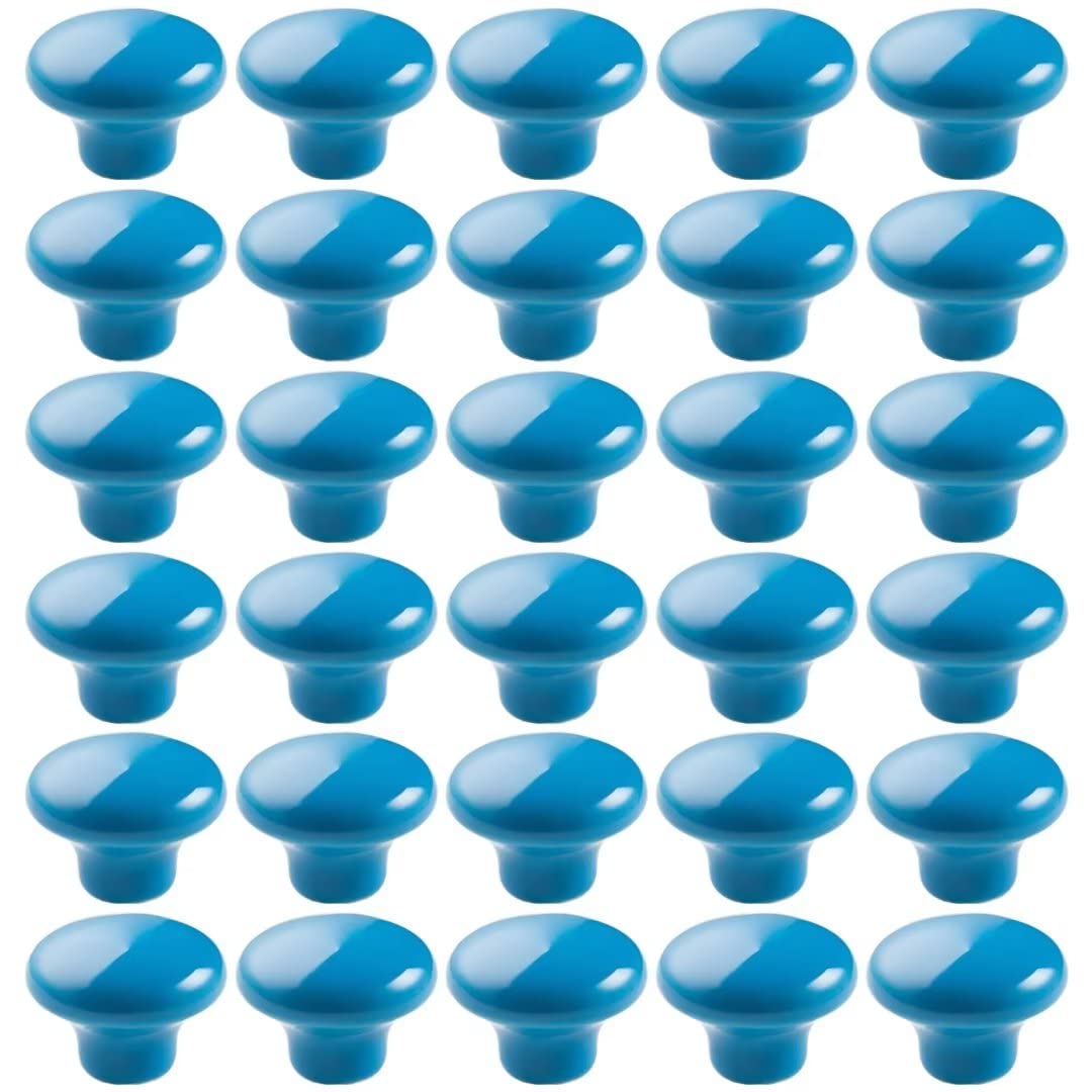 30 confezioni di maniglie per porte di credenze in ceramica, rotonde, per mobili e cassetti, maniglie con viti, maniglie colorate per bambini, per mobili e cassetti