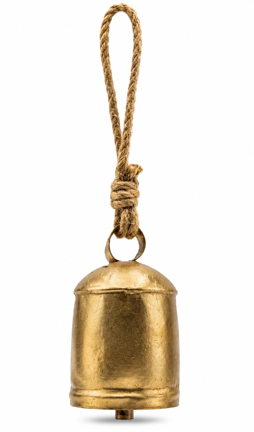 ​Iron Comfort Antique Golden Brass Bell with Hanging Jute Rope | Traditional Metal Wind Chime/Hanging Ghanti for Main Door, Balcony, Temple & Christmas Decoration-image-25