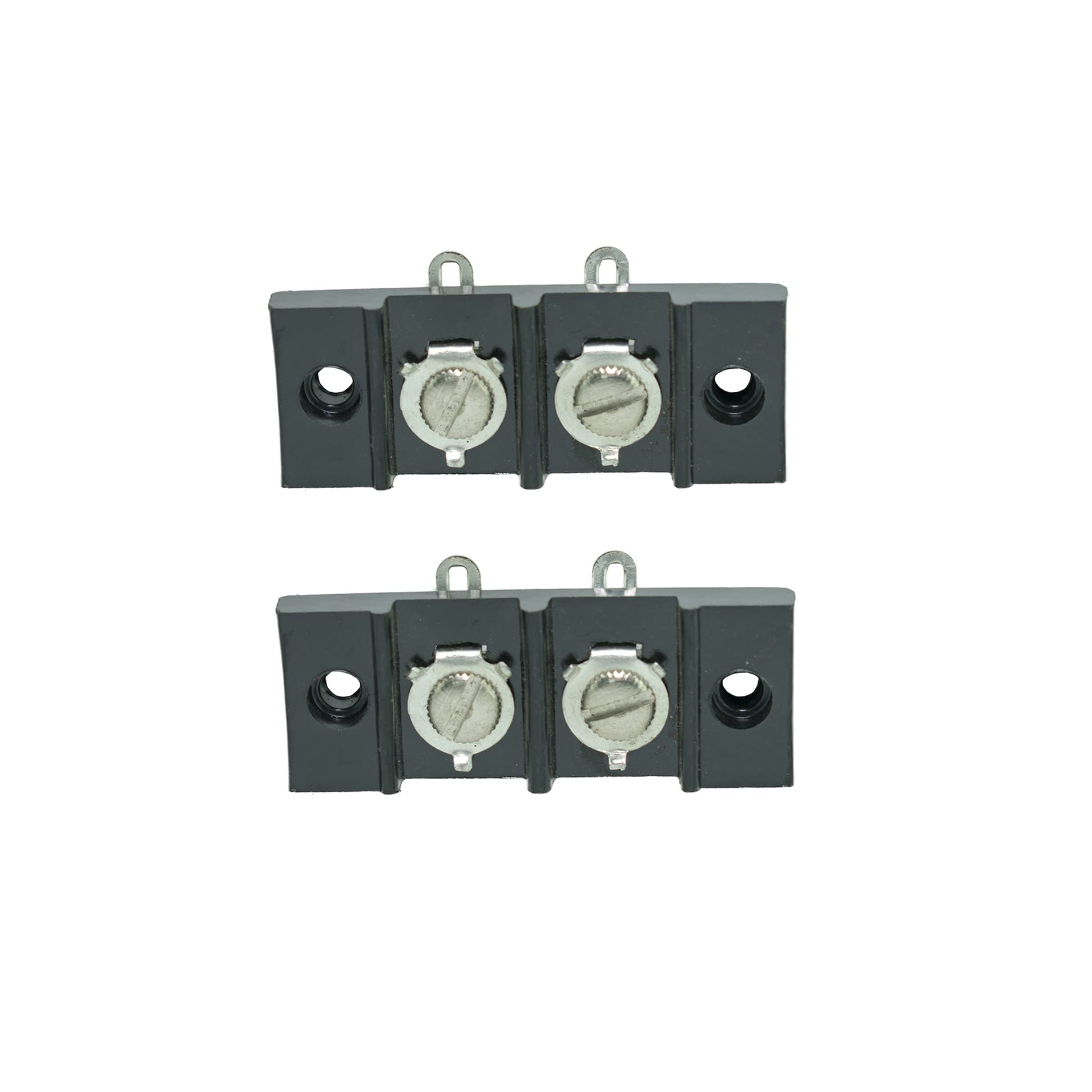 55mm Terminal Connector Strip 2 Position Bakelite Phenolic Screw Type Black 2x