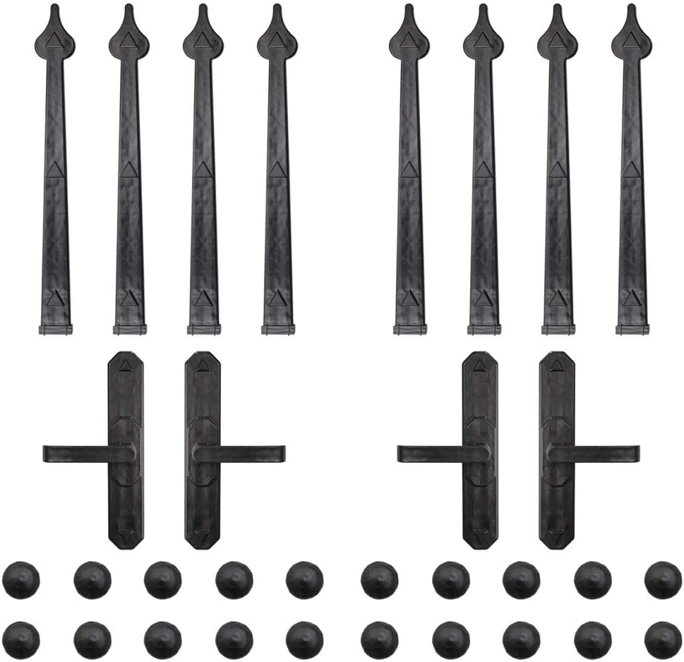 ZEKOO Magnetic Decorative Garage Door Hinges Faux Gate Handles Hardware Kit 12 PCS with 20 Clavos