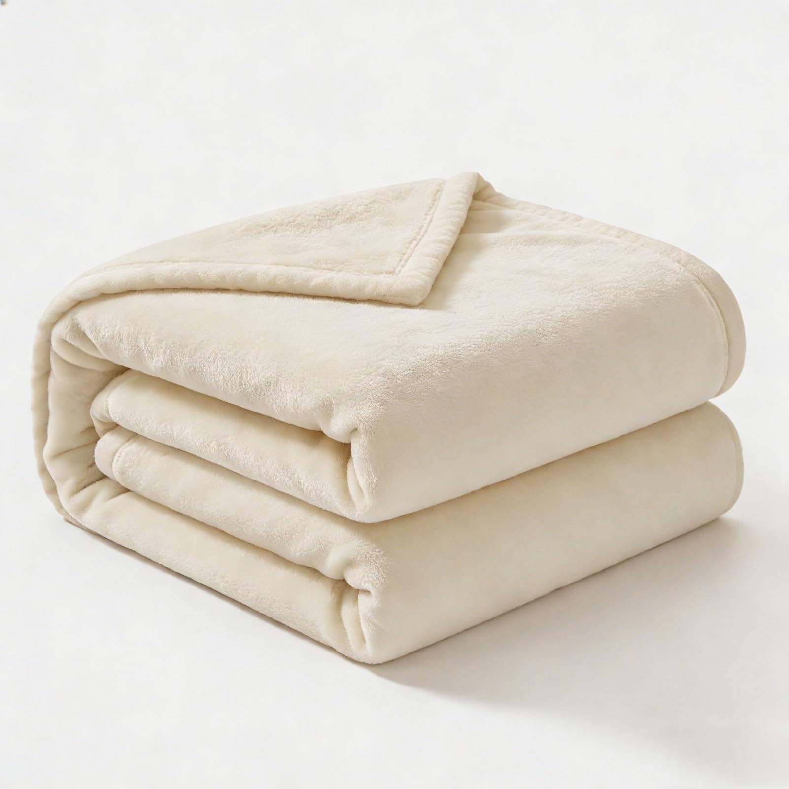 Kuscheldecke 130 x 260 cm Weich & Waschbar Kuscheldecke Fleecedecke Falten Beständig/Anti-Verfärben für Sofa Schlafzimmer, cremefarben