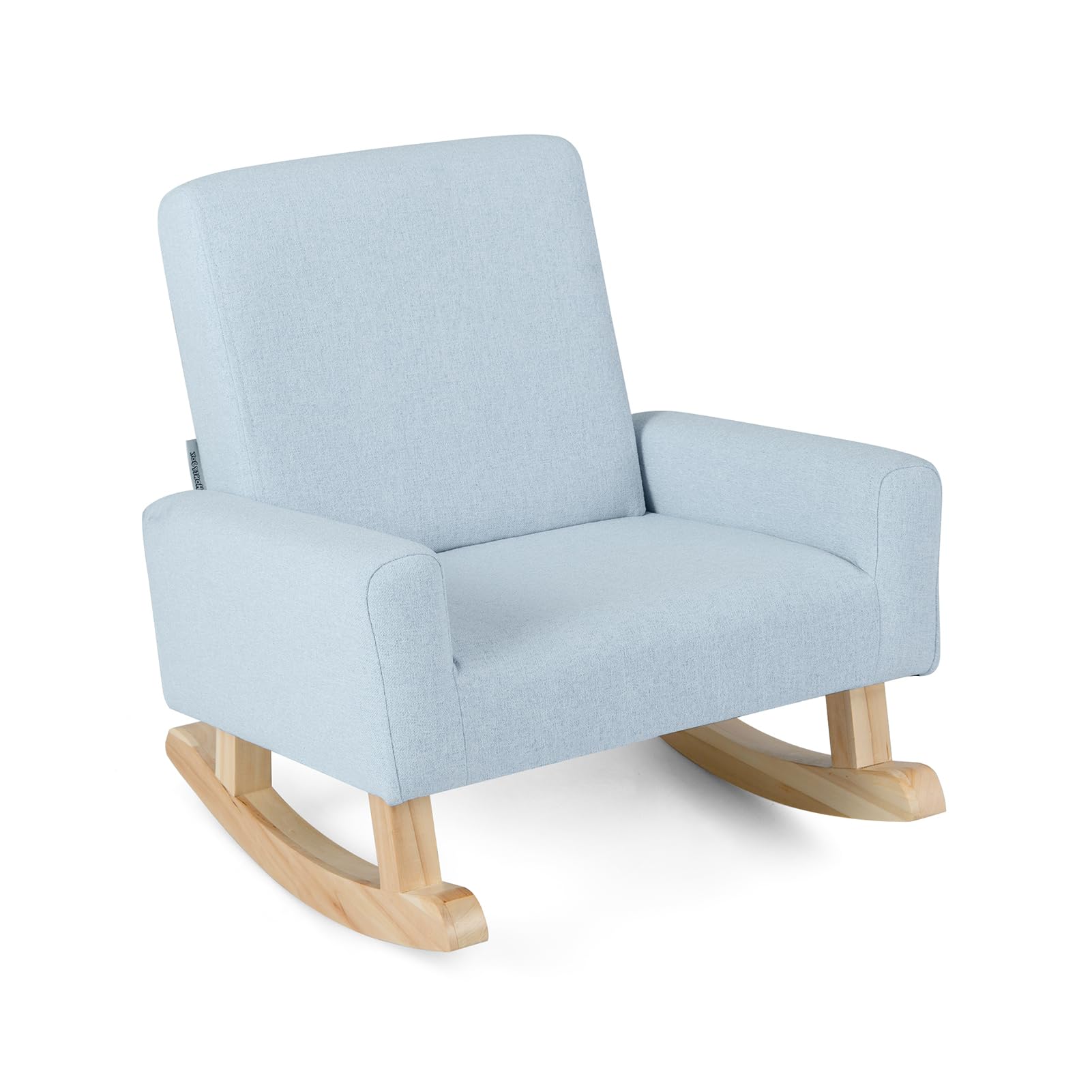 Kids Sofa Mecedora para niños, Tela de Lino, Azul, 19.5” x 20” x 20”