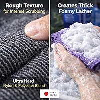 Vista 4 de Toalla exfoliante extra áspera [fabricada en Japón] Toalla exfoliante con textura especial que hace espuma esponjosa, limpiador de espalda