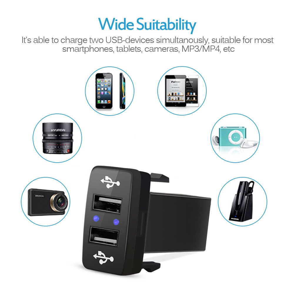 MICTUNING UC001 2.1A Dual USB Power Socket for Smart Phone