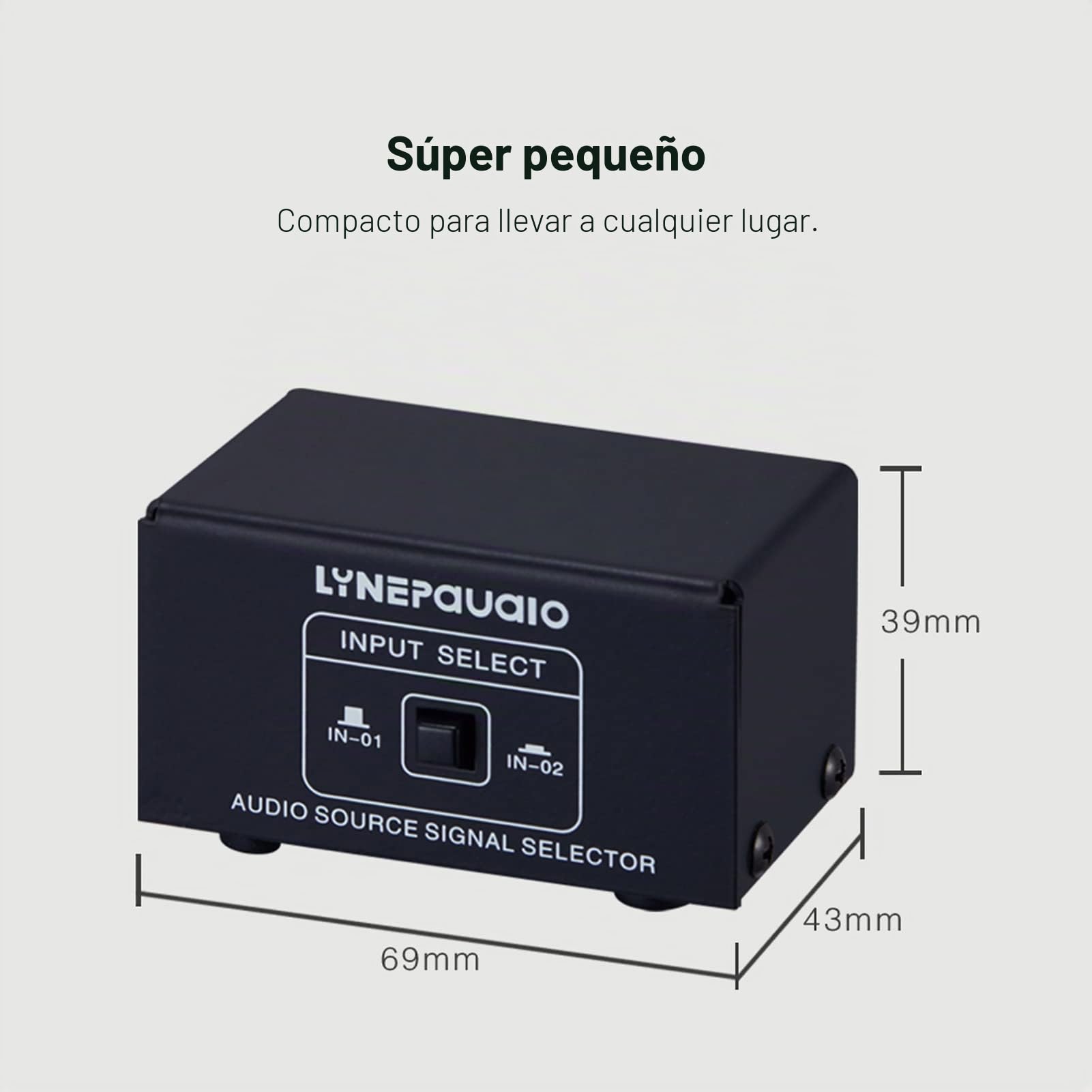 Conmutador de audio RCA 2 en 1 salida/1 en 2 salidas A/B, caja divisora de audio estéreo sin distorsión, conector RCA para cambiar entre altavoces de computadora y auriculares