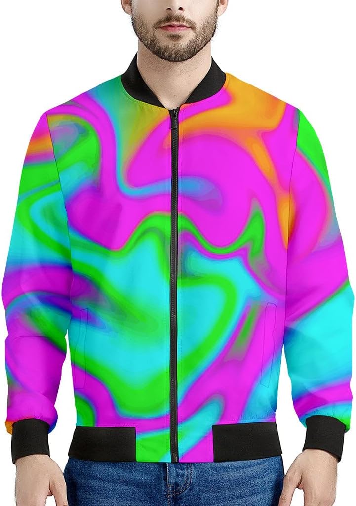 Lights Star Pattern Print Men's Bomber Jacket