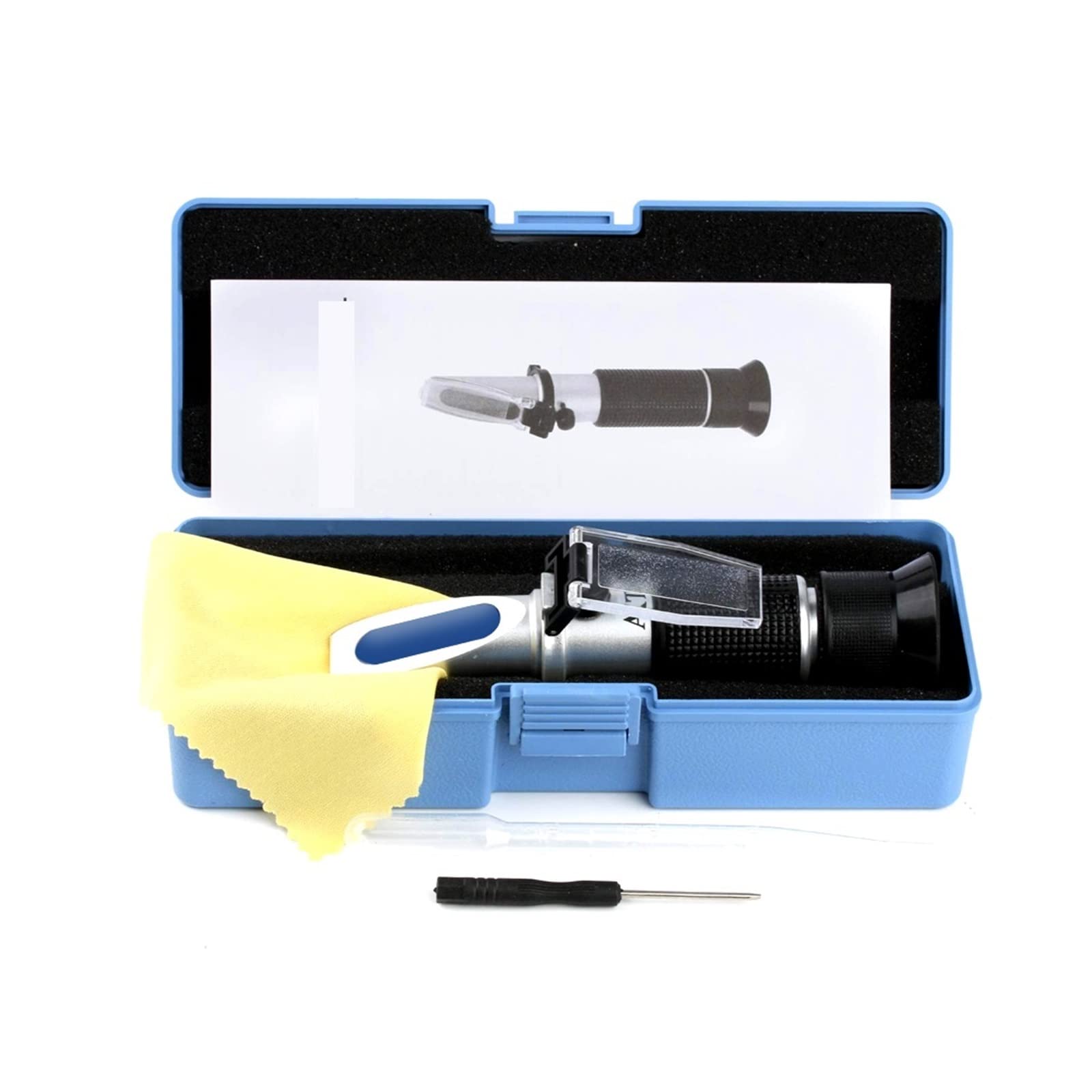 CUDTAPI 2 In 1 Handheld Alcohol Refractometer 0-25% Alcohol Beer Wine Concentration Meter 0-40% Sugar Refractometer Tester(Tester with box)