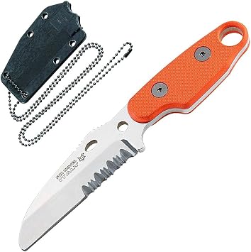 Fox Compso Fixed Blade Neck Knife FX-303OR N690Co Stainless and Orange G10 FX-303 OR