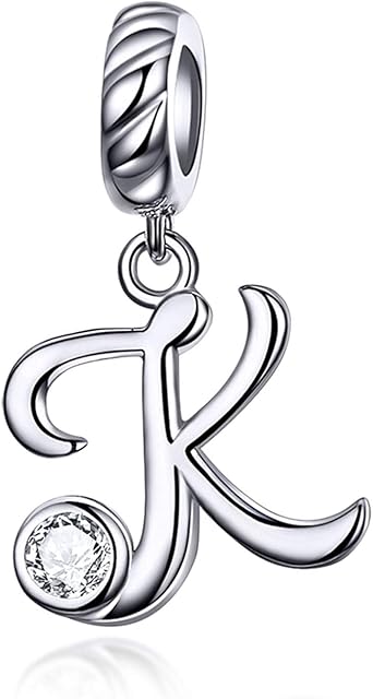 LaMenars Alphabet Letter Initial Dangle Charms 925 Sterling Silver Fits European Charm Bracelets & Necklaces