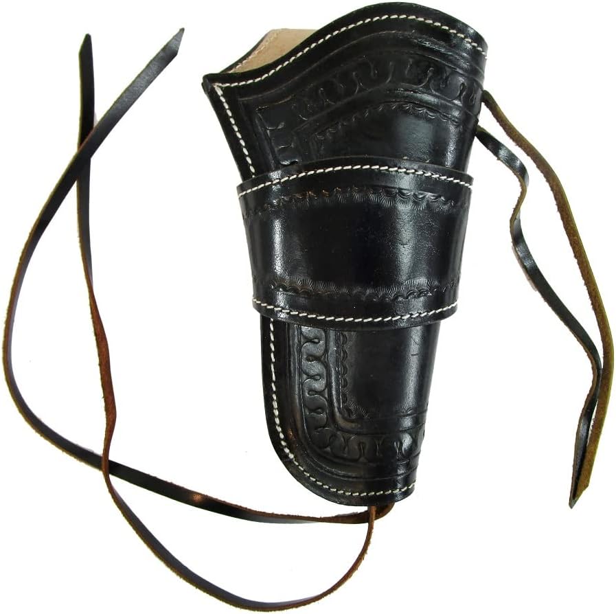 LEATHER HOLSTER SINGLE ACTION GUN CASE BLACK SNAKE TOOLED LEATHER COWBOY TACK