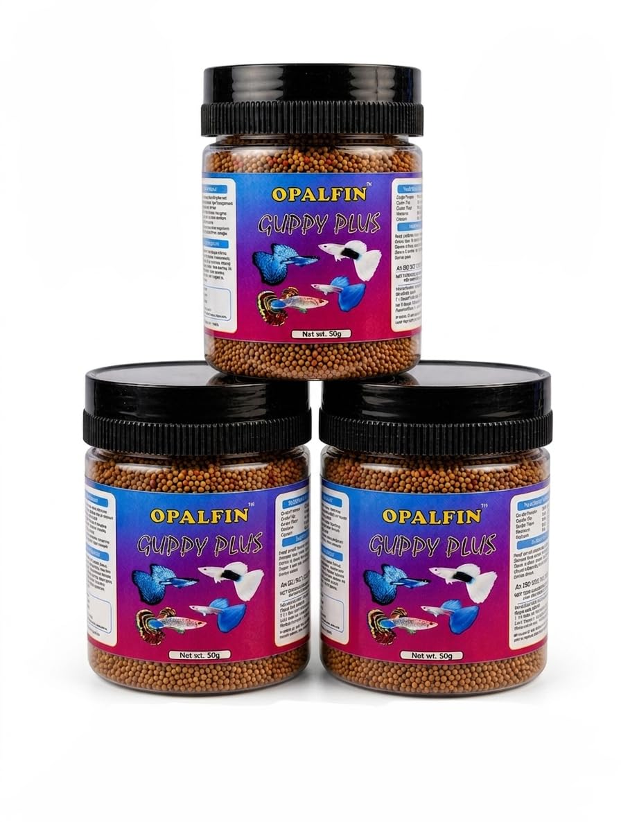 Guppy Plus 50g | Specially Formulated for Guppies | 0.6mm Floating Pellet | Pack of 3×50g jar-image-12