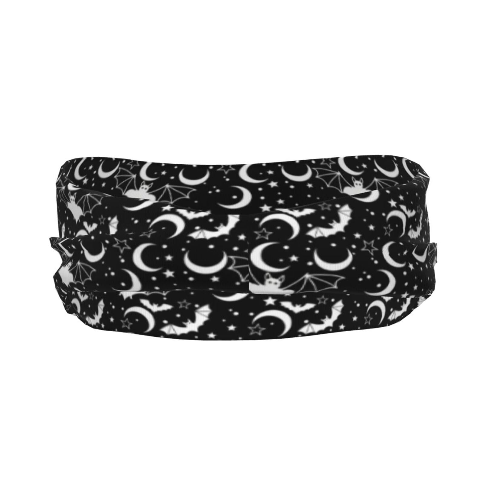 Gothic Goth Bat Headbands Stars Moon Sweatband Fashion Summer Hair Bands for Tennis,Basketball,Running,Gym,Working Out: One Size Gothic-1