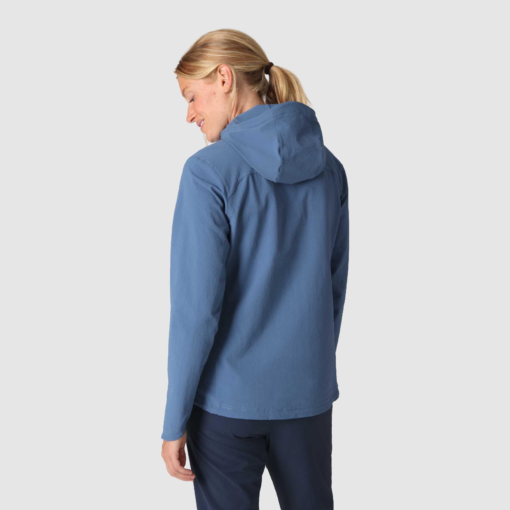 Outdoor Research Felpa con cappuccio Ultima Softshell da donna, resistente al vento, all'acqua e all'abrasione, interno spazzolato, UPF 50+, vestibilità standard