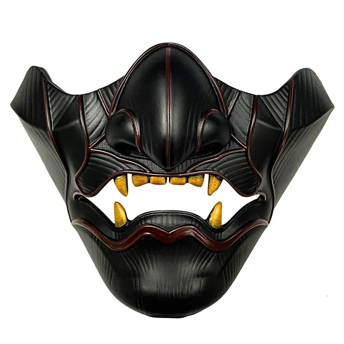 Ghost of Tsushima Sakai Half Face Resin  Japanese Warrior  Halloween Costume Accessories (Black 2, One size)