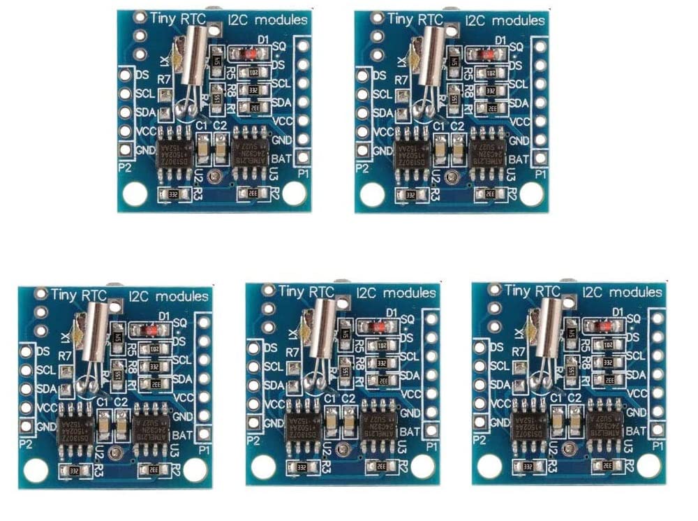 5 piccoli moduli di orologio RTC I2C DS1307 AT24C32 in tempo reale per Arduino AVR PIC 51 ARM