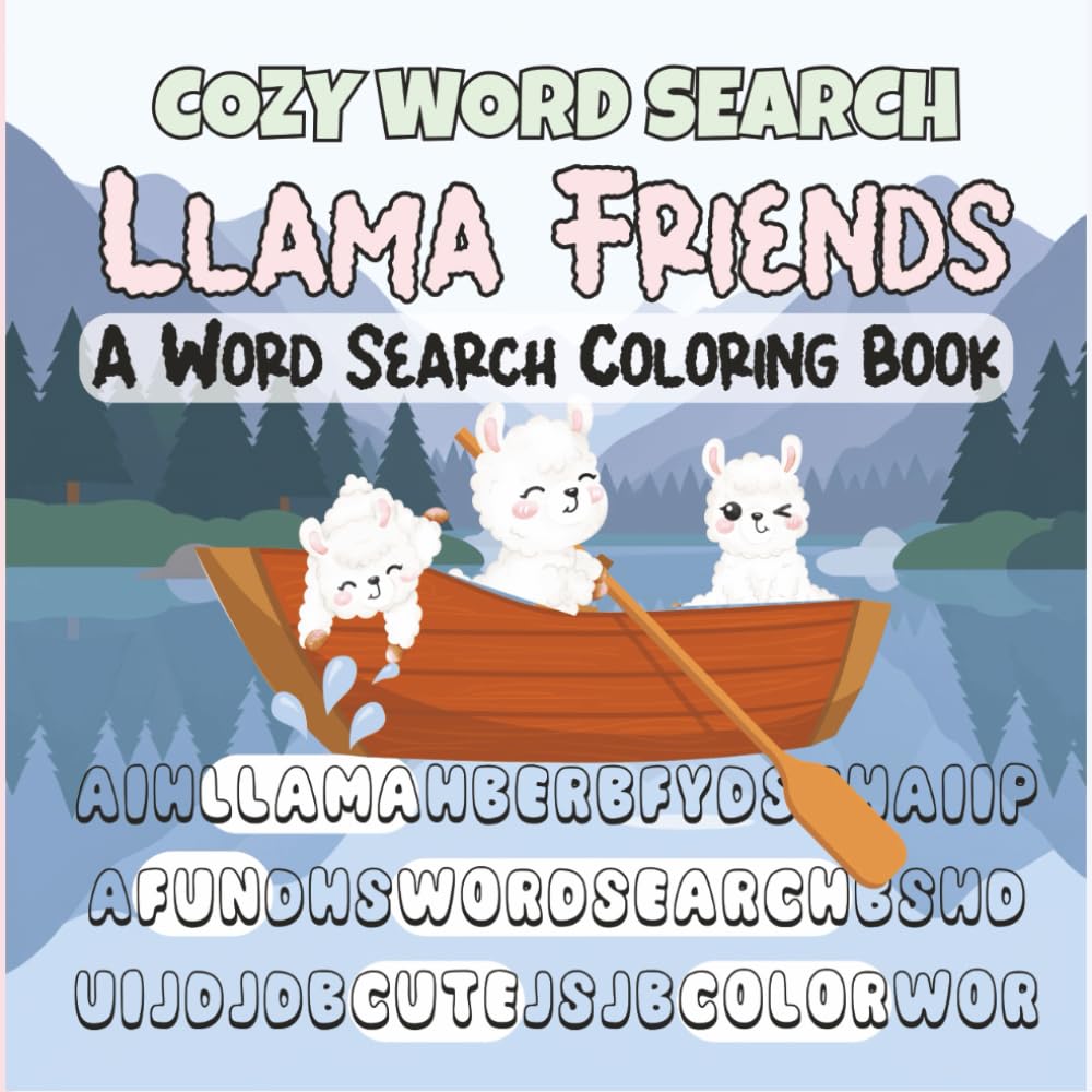 Cozy Word Search, Llama Friends: A Word Search Coloring Book