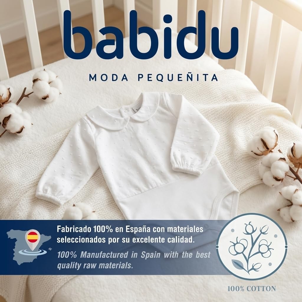 BABIDU Body Neonato Manica Lunga 100% Cotone Plumetti, Set Tessuto Morbido Traspirante e Anallergico per Pelli Sensibili, Body Collo Neonato, Abbigliamento Unisex Neonato e Bambina