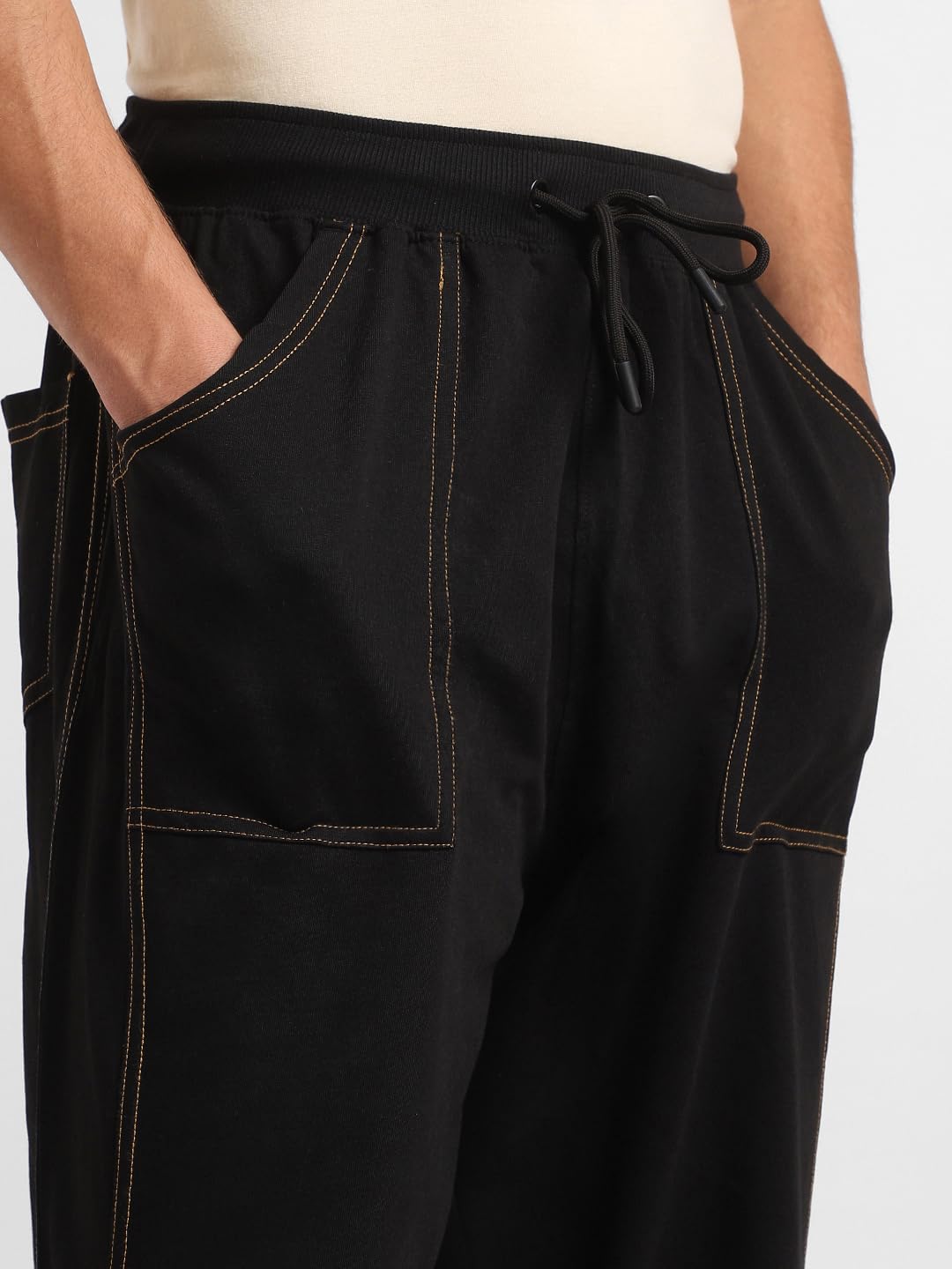 NOBERO Owens Herren-Jogginghose, einfarbig, schwarz, schmale Passform, Nachtschlaf, Lounge, Laufen, Jogginghose, Trainingshose, Outfit für Herren, Jungen, Freizeit, Fitnessstudio, Sport, Baumwolle