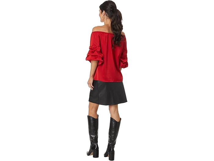 Off-the-Shoulder Bubble Sleeve Blouse - Image 3