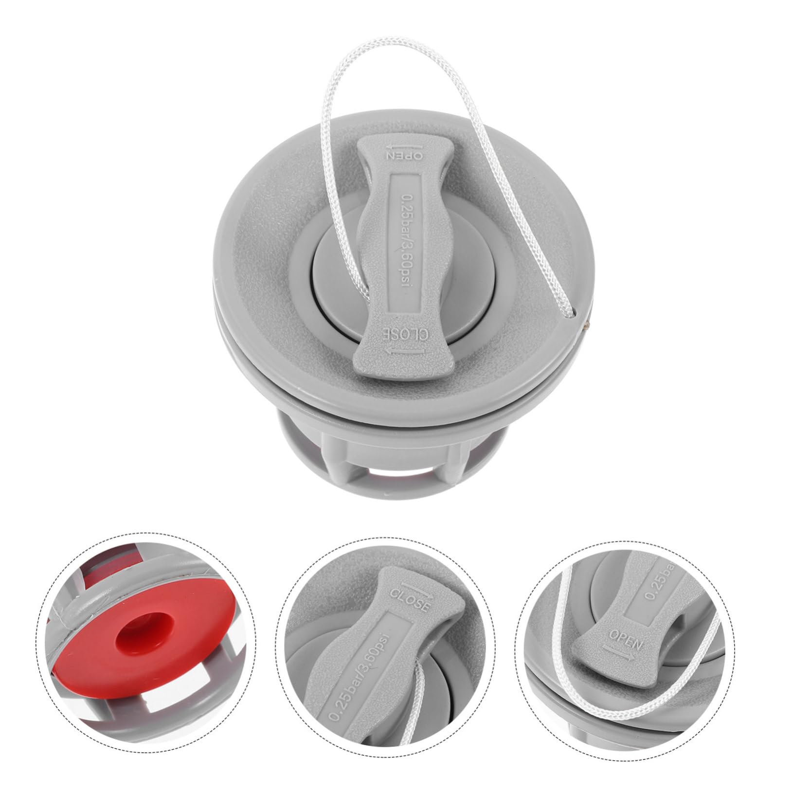 Yardwe Valvola Aria per Gommone Tubi Fluviali per Galleggianti Pesanti Gonfiabile Piscina Gommone Aria Drenare Valvola di Sfiato del Kayak Attacco Valvola Kayak Remare Grey Pom