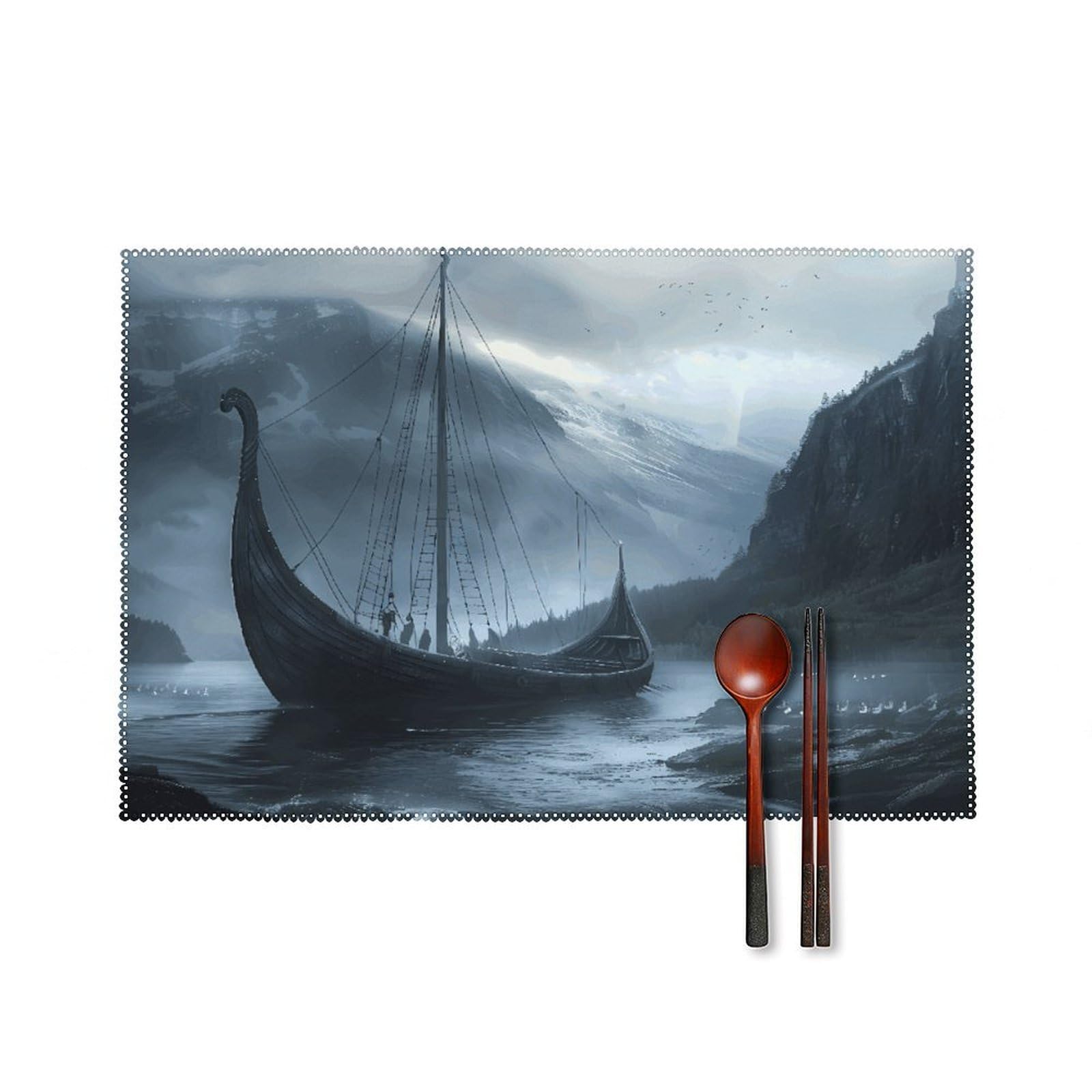 Fodpand Style Vikings Boat Placemats Set Of 4 Place Mats Table Mats
