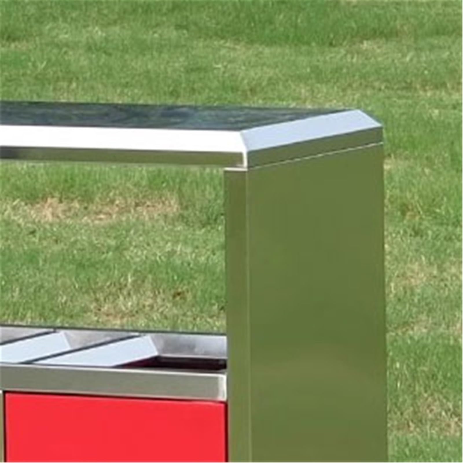 Odpady i recykling Kosz na śmieci ze stali nierdzewnej, trzyczęściowy, komercyjny, metalowy, do użytku na zewnątrz Patio