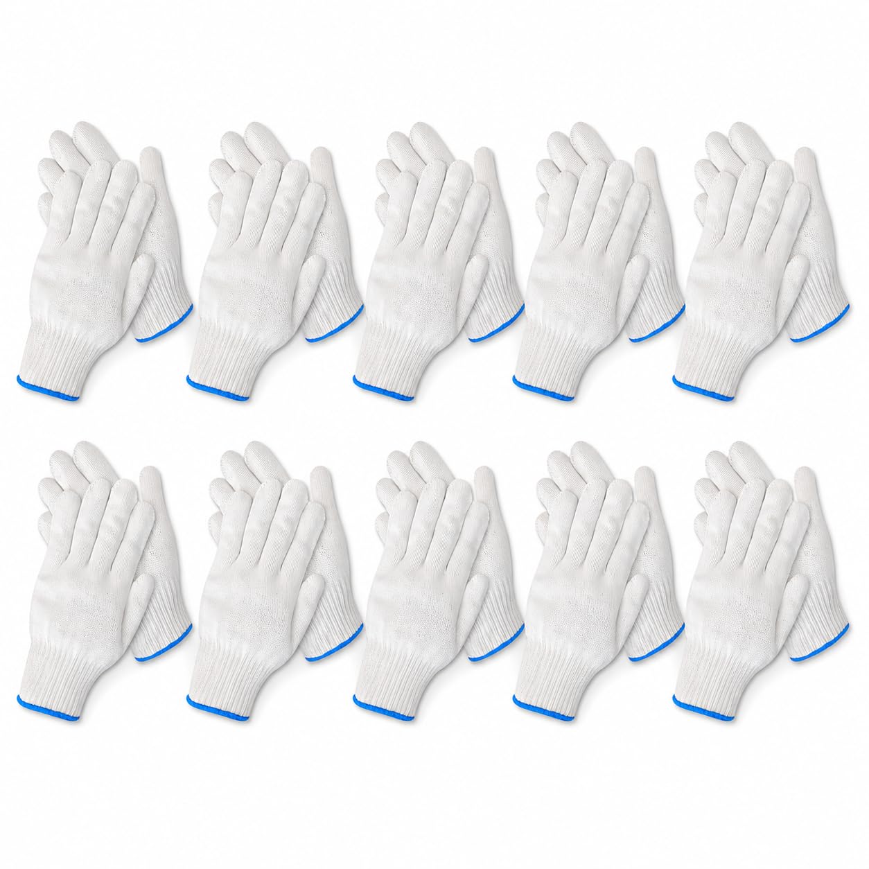 10 pares de guantes de trabajo de algodón para reparación, construcción, industrial, almacén, jardinería, barbacoa y otros usos, para hombres y mujeres, talla L