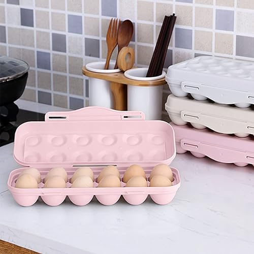 Miniatura 5 de Contenedor de huevos para refrigerador con tapas, apilable, caja de huevos de gran capacidad, estuche de almacenamiento de huevos de plástico
