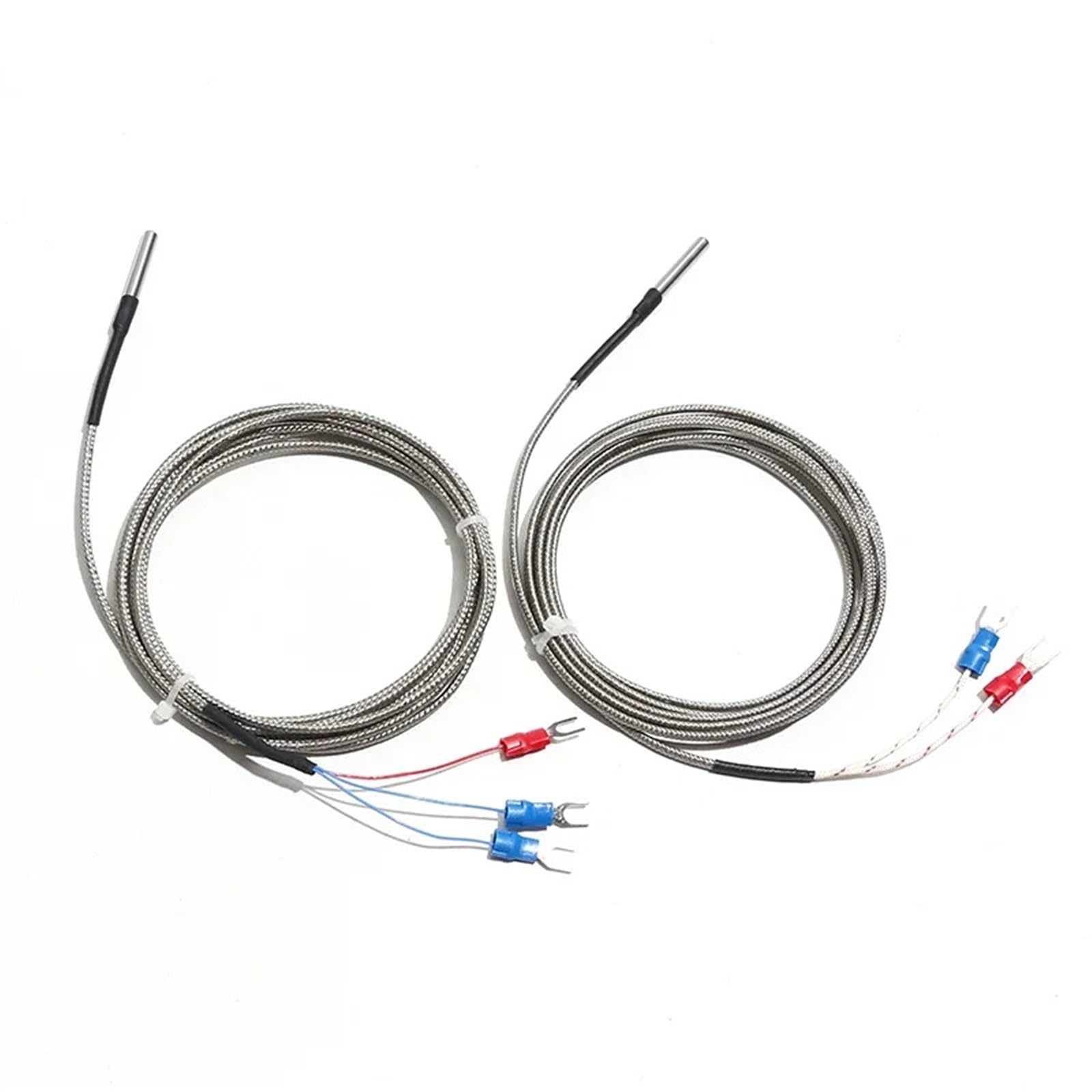 Sensor de temperatura PT100 tipo K con sonda termopar de acero inoxidable y cable blindado 1m 7