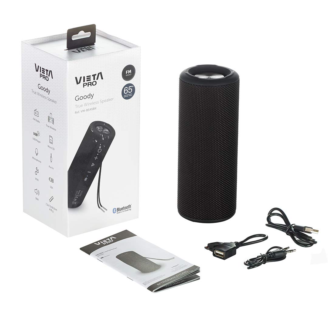 Altavoz Bluetooth Solaris BT - 15W, IPX4, Radio FM, Entrada AUX/USB, Micrófono Manos Libres - Portátil Y Resistente Al Agua