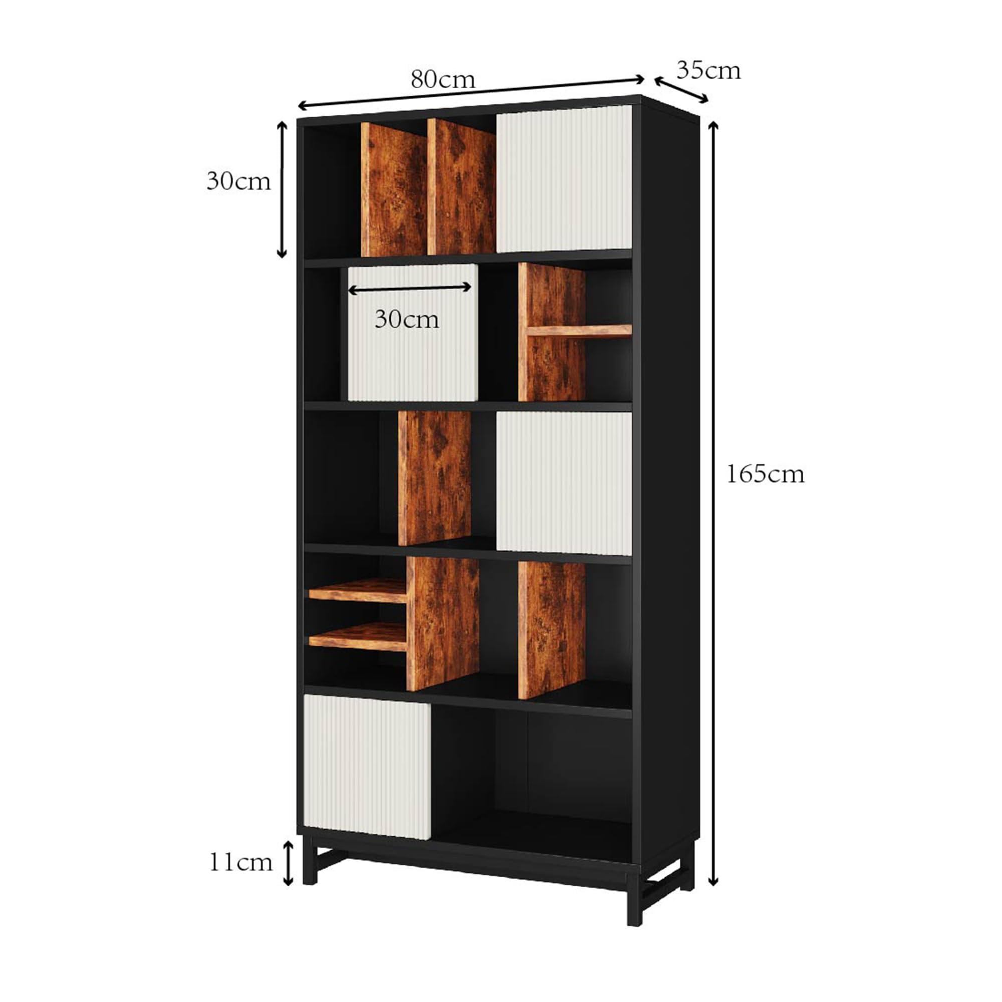Produktbild von IANIYA Bücherschrank, Raumteiler Regal, Bücherregal Mit Türen
