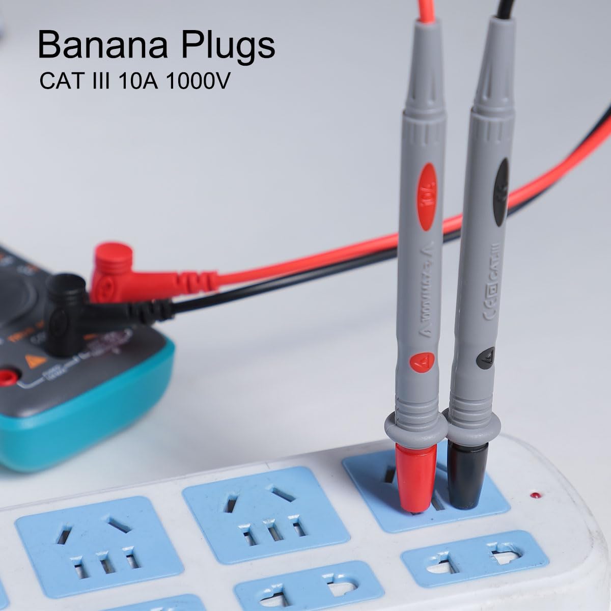 TKDMR 19-teiliges elektrisches Multimeter-Messleitungs-Set mit Krokodilklemmen, Testhaken, Testsonden, Leitung, professionell, 5 Farben, Überbrückungskabel-Set, 1000 V, 10 A, CAT.II