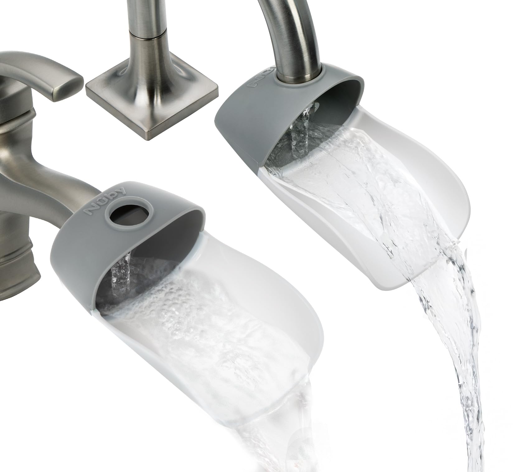 Nuby 2-in-1 Faucet Extenders for Toddlers - 2 Pack - Sink Extension for Bathroom or Kitchen - Helps Water Reach Kids for Handwashing