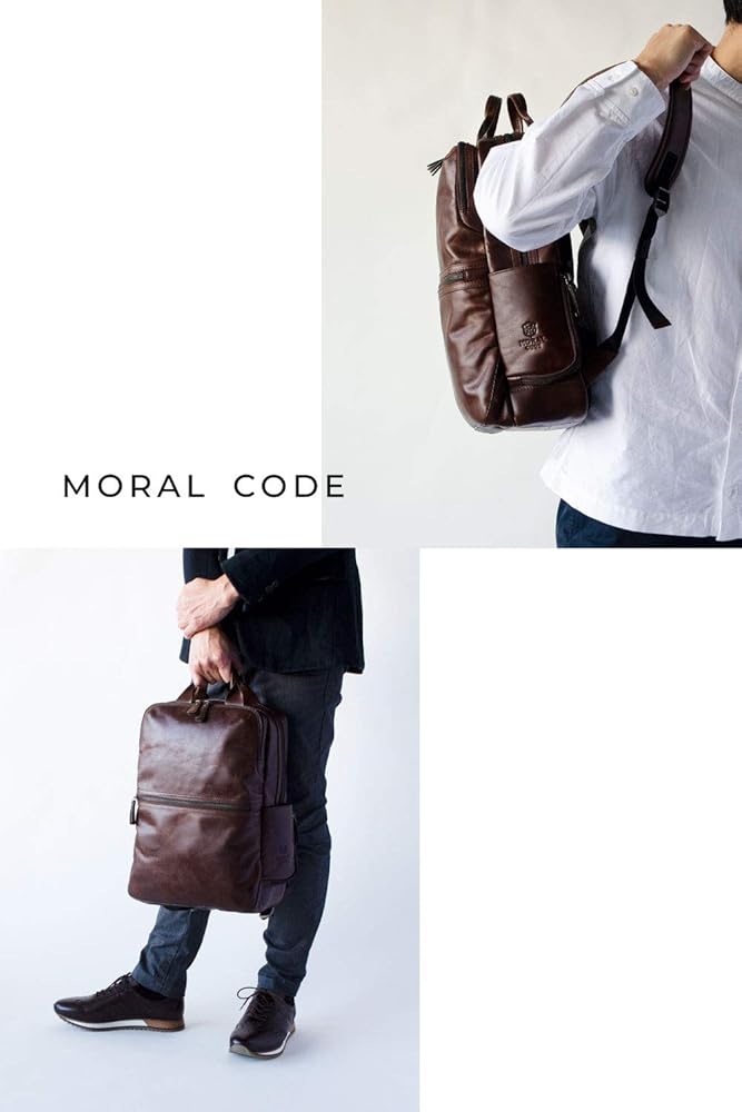 Amazon.co.jp: [MORAL CODE] レザー リュック バックパック