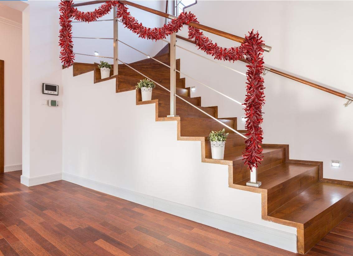 Treasures Weihnachts-Lametta, gepunktet, gemischt 18ft, Pack of 1 rot