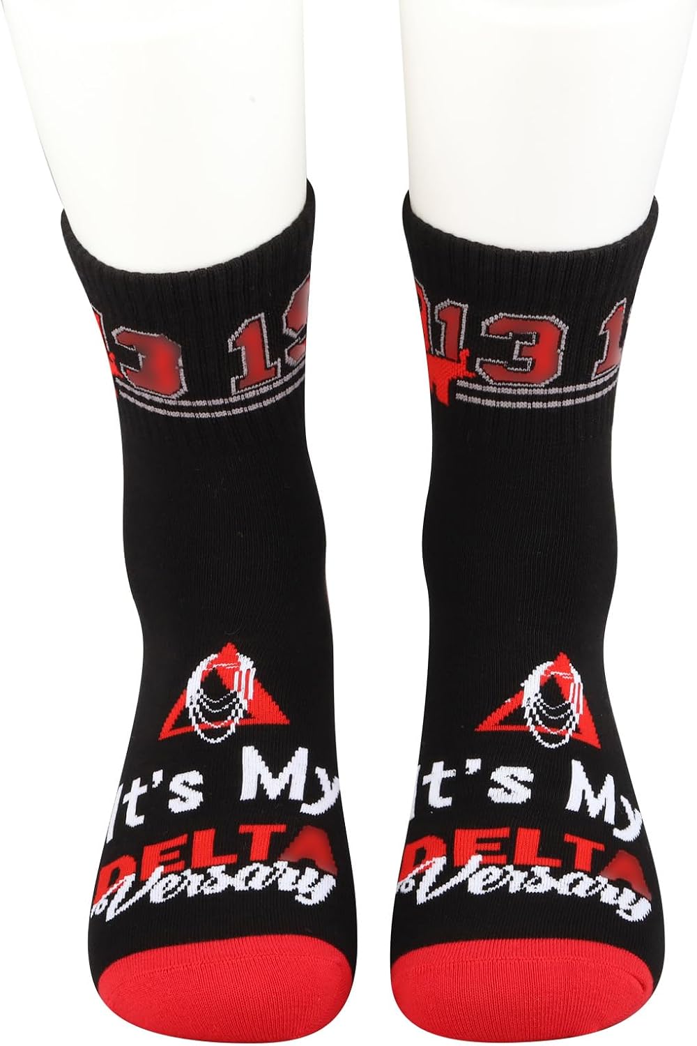 CMNM Red White Sorority Gifts It's My Versary Socks Sorority Gifts Elephant Gifts Sorority Sister Socks