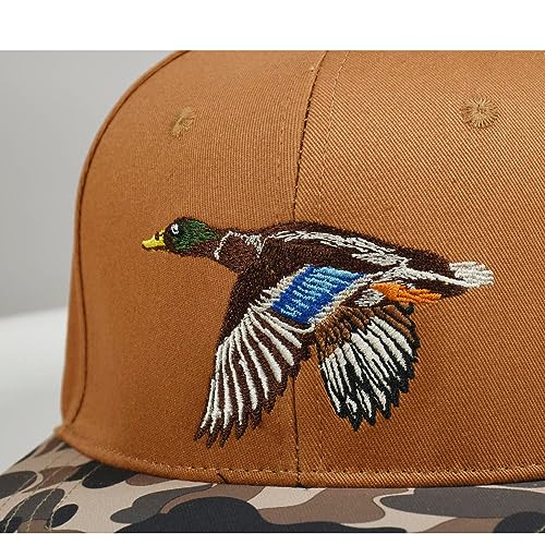 Image of EDTREK Performance Outdoorsman Snapback Truck Hat with Flat Brim - Unique Animal Embroidery