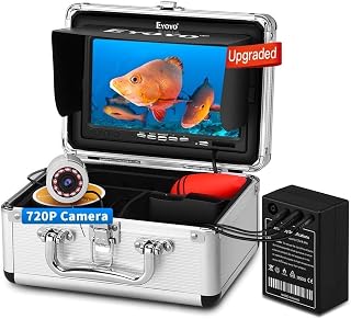 Eyoyo Underwater Fishing Camera, Ice Fishing Camera Portable Video Fish Finder, Waterproof Underwater Camera w/ 12 IR Lights, 7 inch Screen, for Ice, Lake, Boat, Sea Fishing