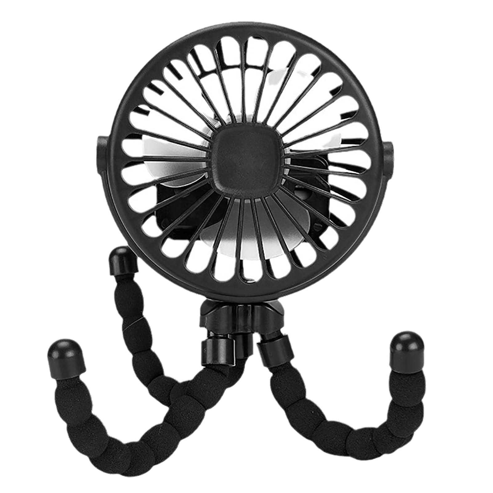 Zerodis Portable Stroller Fan, Battery Operated Cooling Fan with Flexible Tripod Clip Handheld Personal Fan for Car Crib Bike Treadmill (Black)