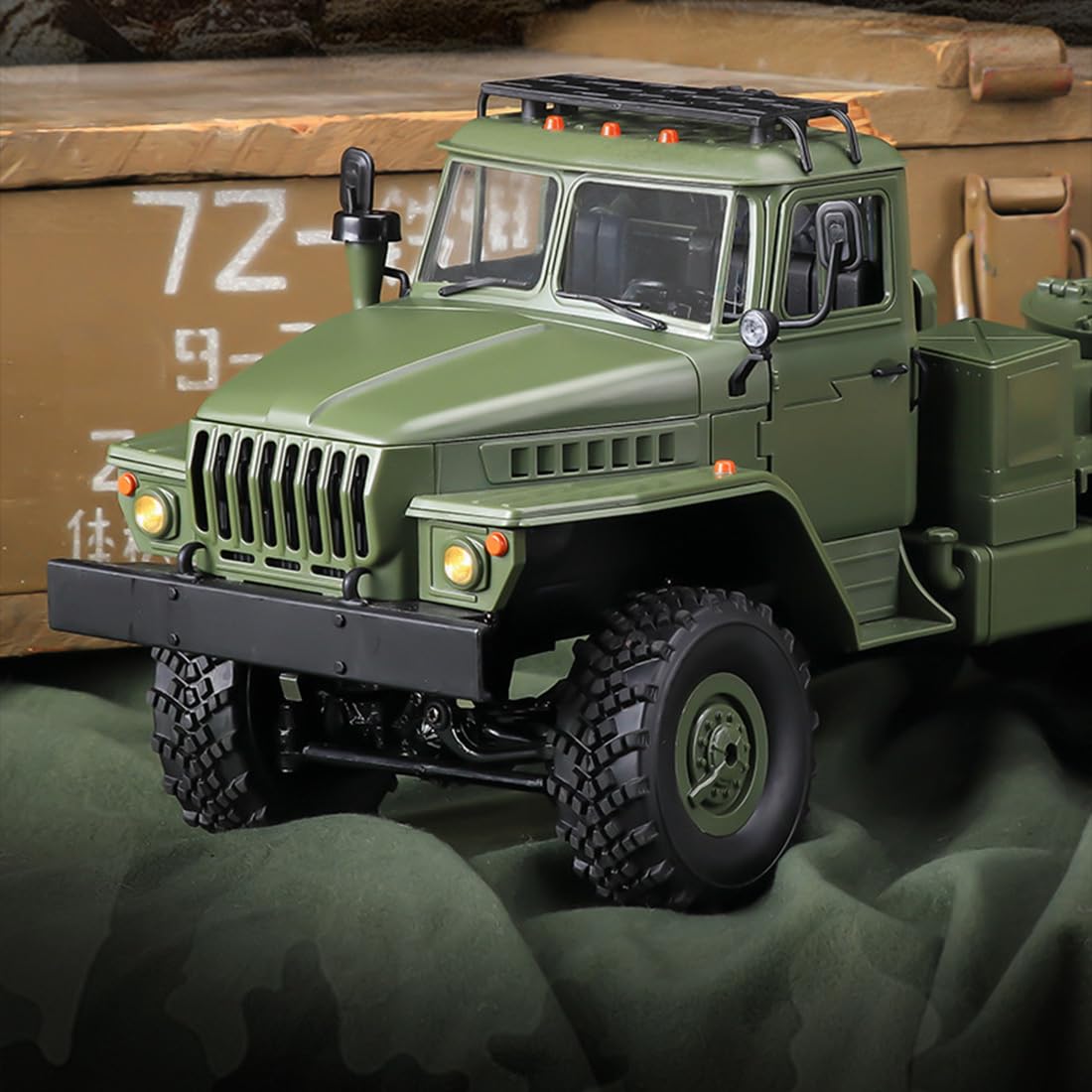 Amazon.com: MindXplore WPL B36-3 1/16 RC Military Trailer with LED
