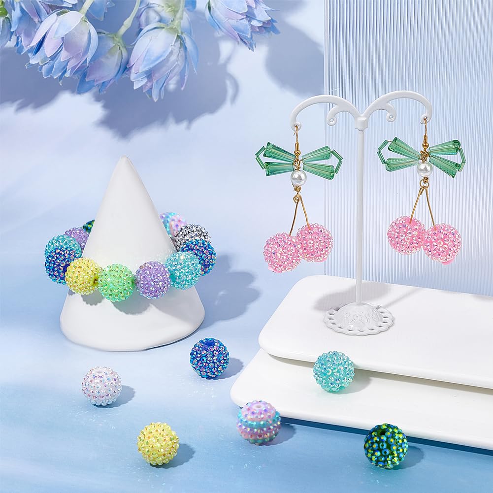 HUASUN Perline acriliche in multicolore, 400 pezzi, 10 mm, perline pony, per fai da te collana bracciale fabbricazione regalo di compleanno