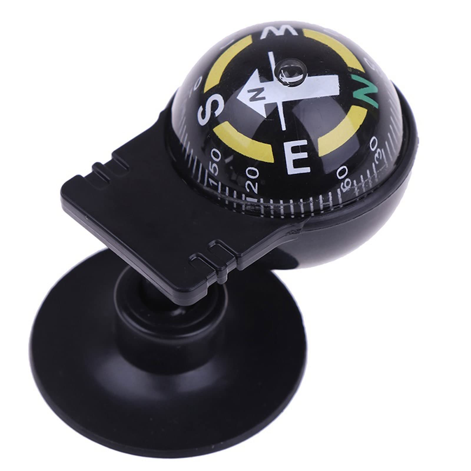 JINGYAN Boussole 1 pièce Rotation à 360 degrés étanche en forme de boule avec ventouse 6,1 x 3,2 cm