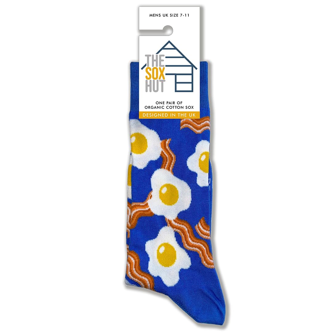The Sox Hut Men's Multi Eggs And Bacon Socks For Size 7-11, Novelty Food Theme (Uk, Numeric, 7, Regular, Regular, Standard, )