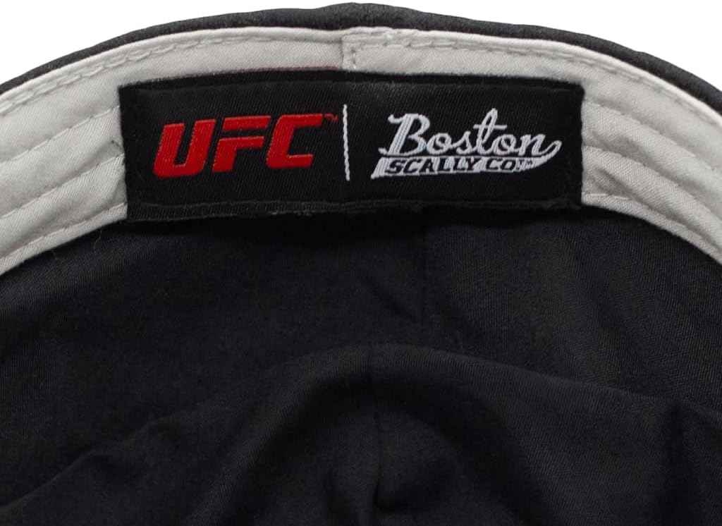 The Original UFC Eight Panel Boston Scally Cap - Flat Cap Cotton Fitted Hat for Men - Black - Image 6