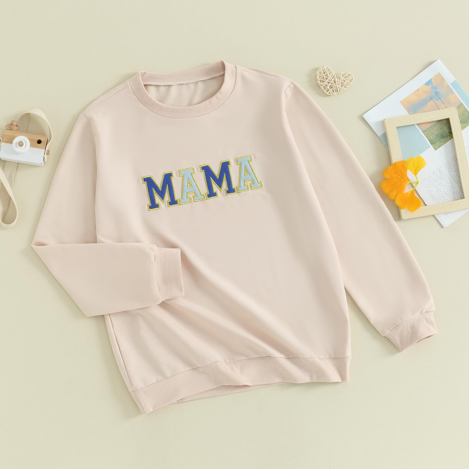 ZAXARRA Mommy and Me - Conjunto a juego de manga larga con cuello redondo, sudadera para mamá y ropa mini